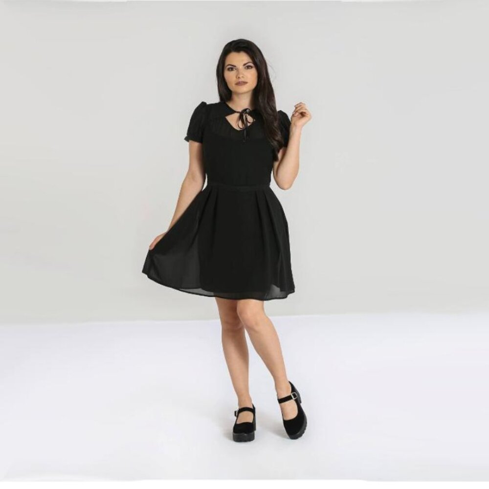 NWOT Hell Bunny Aria Mini Dress In Black